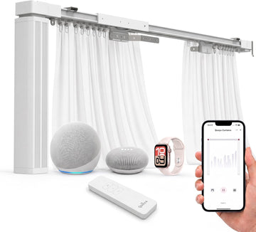 Smart Curtains System, Electric Curtain Track with Automated Rail【Motorized and Adjustable Tracks/Rod/Pole (up to 3.2