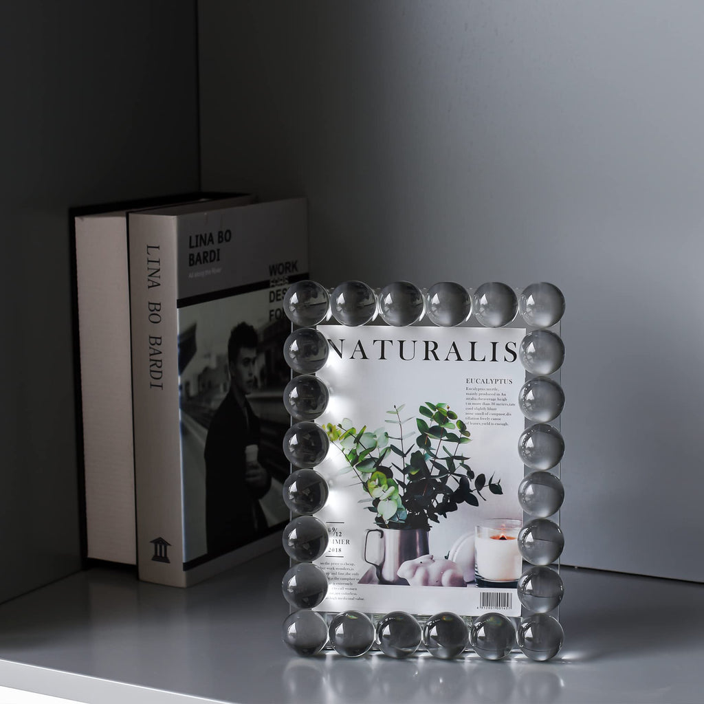 Crystal 5x7Inch Picture Frame Decor, Wedding Frame Tabletop Display, Display Pictures 5''x 7'', Comes with Gift Box