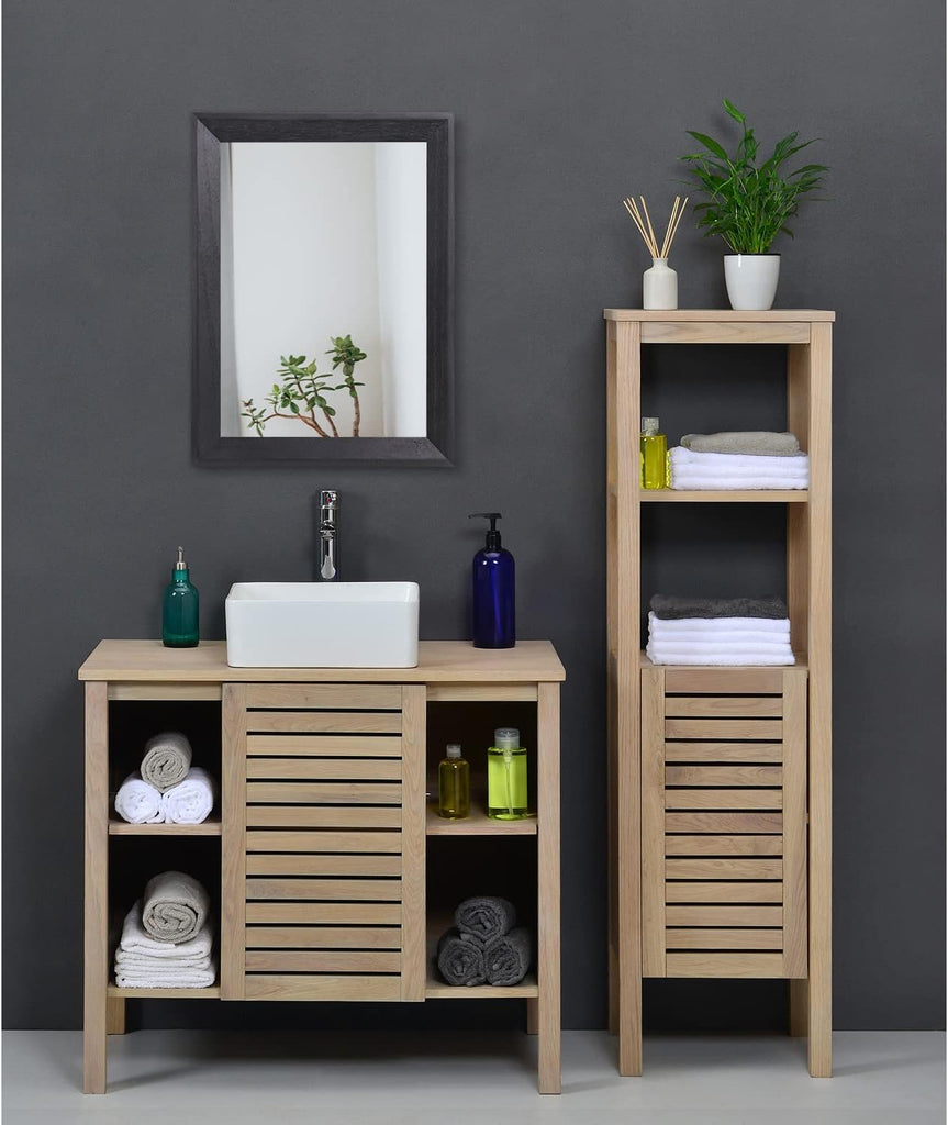 Wall Mirror Black Rectangle Mirrors for Wall with Wood Framed Decorative Bathroom Living Room Farmhouse Entryway