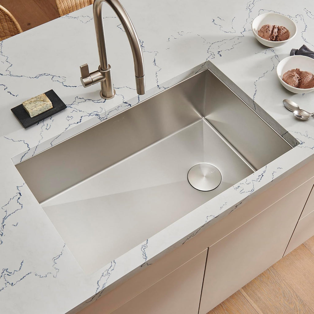 32-in Reversible Offset-Drain Undermount Kitchen Sink - RVH7490