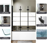 Bathtub Shower Door, Semi-Frameless Bypass 48" W x 55" H Foldable Hinged Bathtub Glass Door 1/4" Tempered Glass
