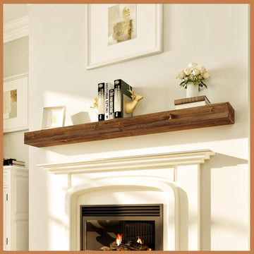 Wall-Mounted Mantles for Over Fireplace - Farmhouse Fireplace Mantle Shelves - Handcrafted Wood Fireplace Mantels