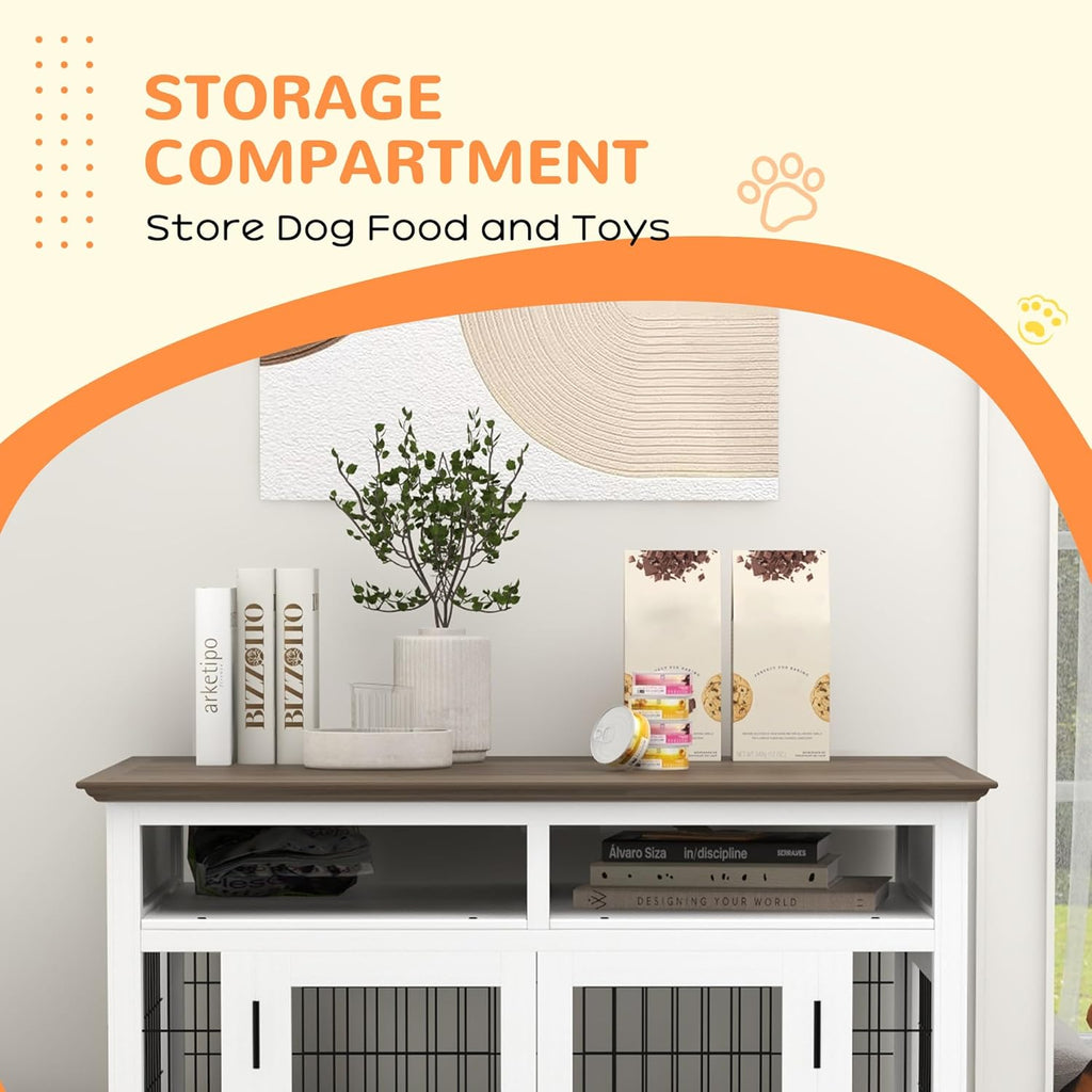 Dog Crate Furniture Side End Table with Storage