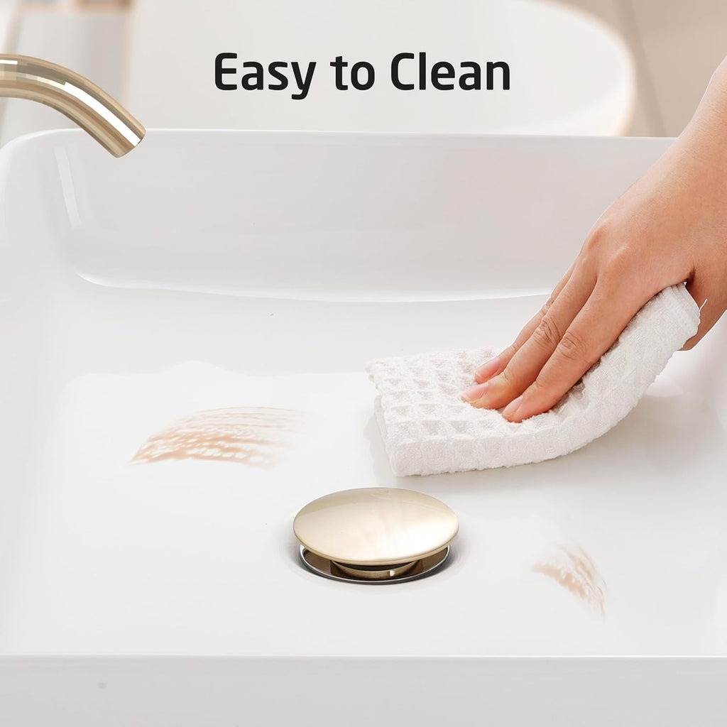 KES Bathroom Vessel Sink 20 Inch Above Counter Rectangular White Ceramic Countertop Sink for Cabinet Lavatory Vanity