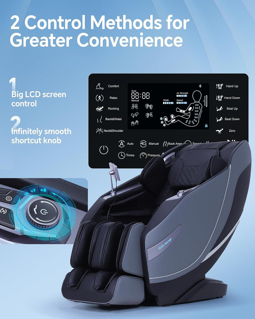 Massage Chair Full Body Zero Gravity, 3D ‌SL-Track Shiatsu Massage with Unique Rocking Sleep Mode, Upgraded Calf &