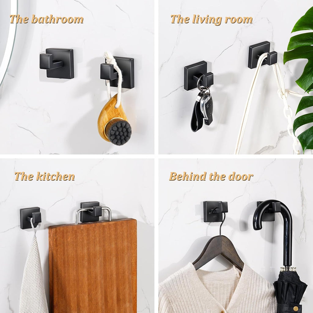 Bathroom Hardware Accessories Set 5 Pieces Matte Black Towel Bar Set, Wall Mounted Towel Rack Toilet Paper Holder