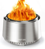 Fuoco Smokeless Fire Pit 21'' for Patio and Outdoor, Stainless Steel Firepit Wood Burning Fireplace with Carrying Bag, Portable Outdoor Fire Pit with