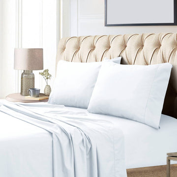 Egyptian Cotton Sateen 800 Thread Count 24" Deep Pocket Sheet Set Cal King White