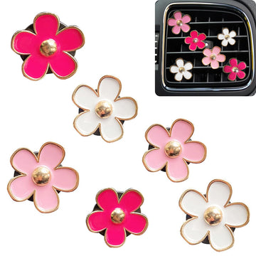 Car Air Freshener Vent Clips for Women 6 Pieces Cute Car Vent Clips Decorations Daisy Flower Car Accessories Air