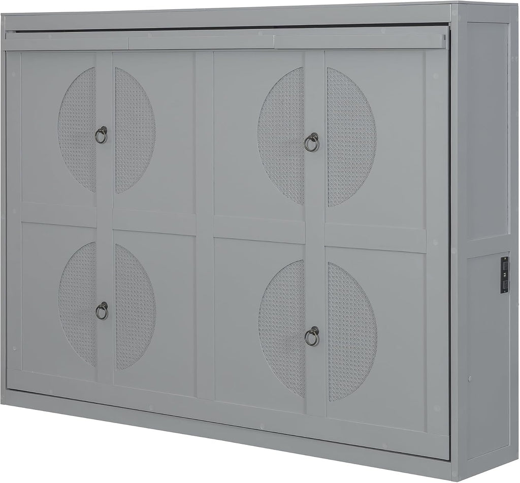 Full Murphy Bed,Space Saving Wall Bed can Be Folded into a Cabinet,Solid Wood Murphy Beds for Guest Room,Home
