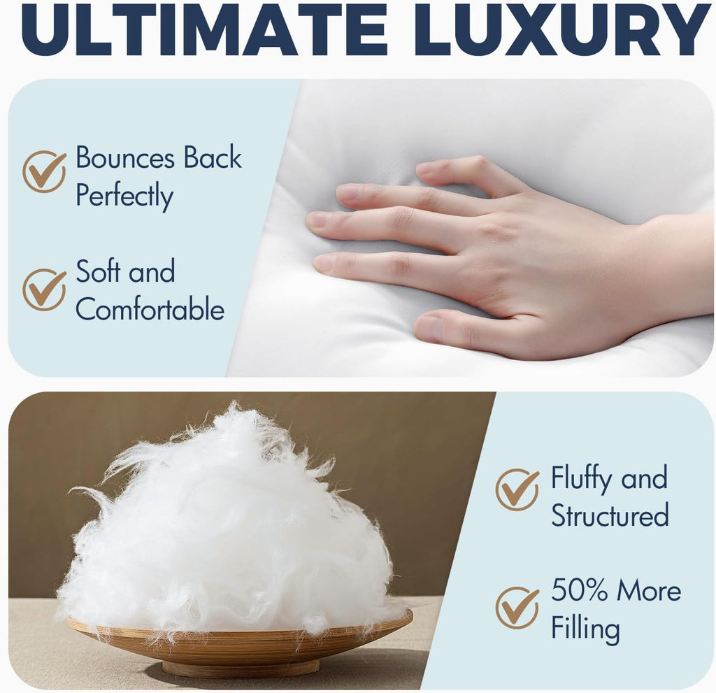 12x20 Pillow Inserts, Fluffy Down Alternative Filling - Set of 2