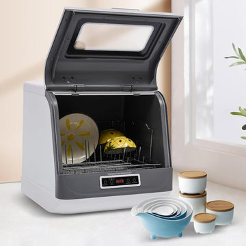 Portable Countertop Dishwasher 1200W 110V Compact Dishwasher,3 Washing Programs,360° Rotating Spray