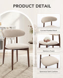 Dining Room Chairs Set of 2, Upholstered Farmhouse Dining Chairs with Solid Wood Legs and Fabric Seat for Kitchen or Dining Room, Beige