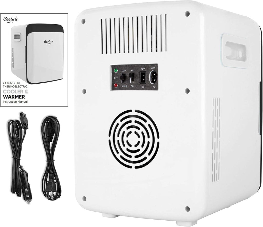 10L Mini Fridge for Bedroom - Car, Office Desk & College Dorm Room - 12V Portable Cooler & Warmer for Food, Drinks