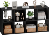 8 Cube Storage Organizer - Open Cube Bookshelf with 4 Removable Back Panels, Display Storage Bookcase, Entrance Hall