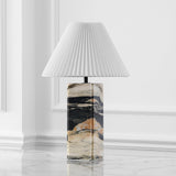 SAFAVIEH Couture Lighting Collection Mackenzie Light Brown/Black Marble Square 25-inch Table Lamp Li