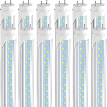 12 Pack Type A+B T8 LED Bulbs 4 Foot, 24W 3200LM, 6000K Cool White