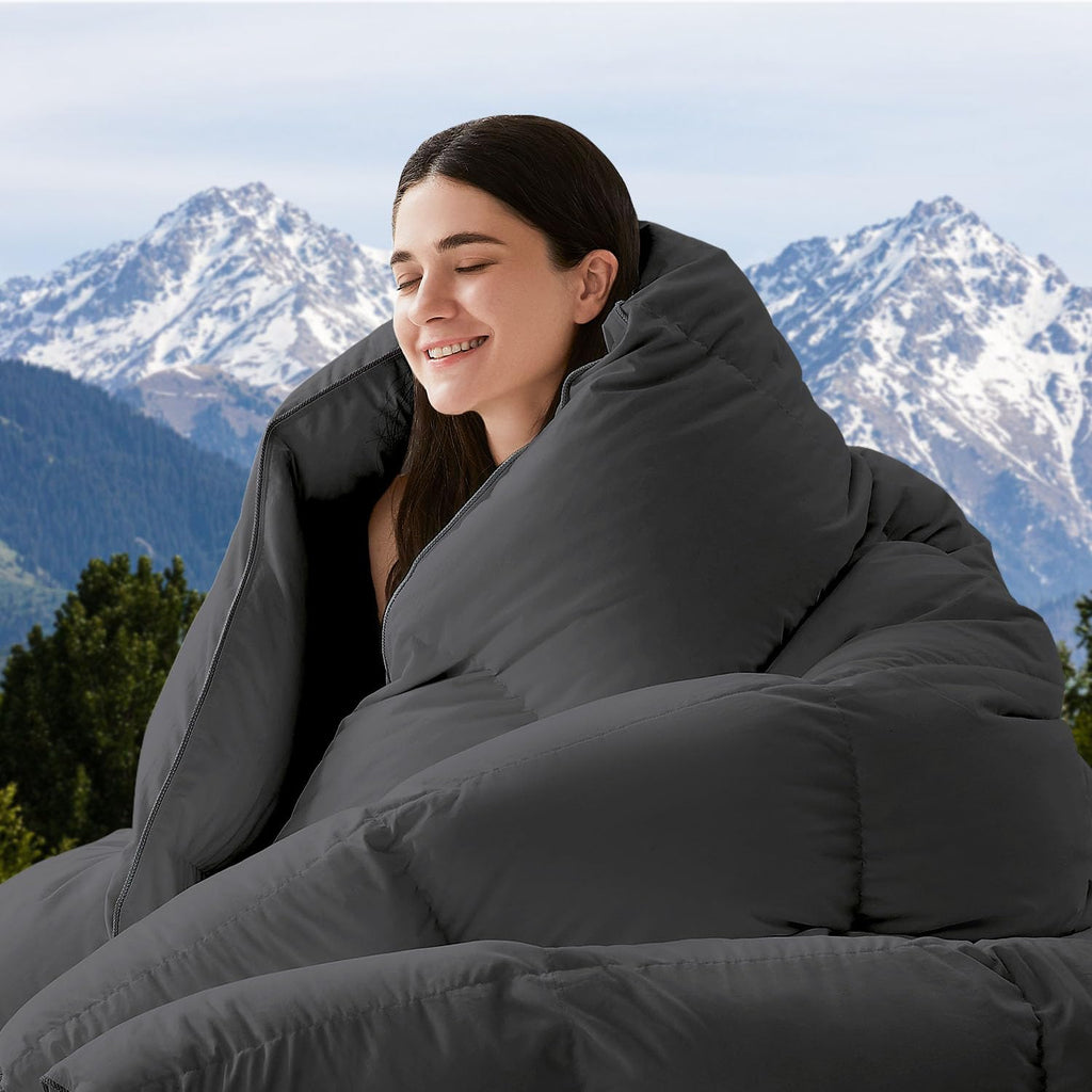 Feather Down Comforter King Size, King Down Duvet Insert, 104x90 Feather Comforter