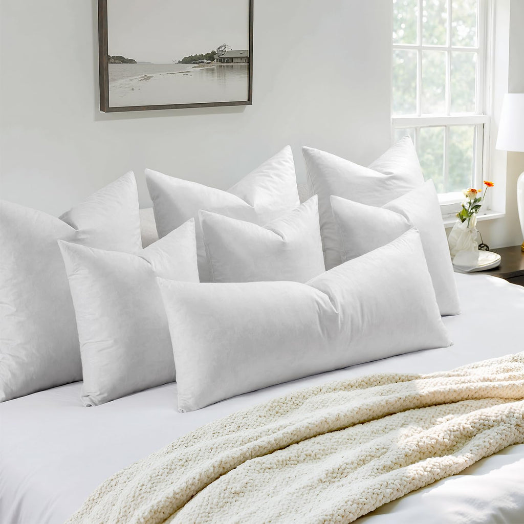 26x26 Euro Pillow Inserts 2 Pack, Feather Mix Polyester Blend Pillows