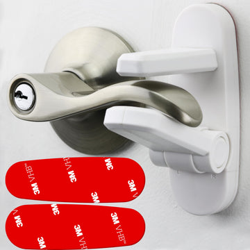 Proof Door Handle Lever (2-Pack) with 2 Extra Adhesives - Easy One-Hand Operation for Adults. Durable ABS with 3M