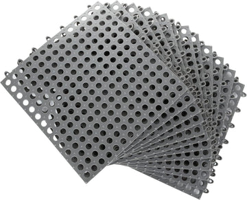 12 Pack 11.8" x 11.8" Interlocking Floor Tiles with Drain Holes Soft PVC Non Slip Shower Floor Mat Modular Interlocking