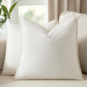 26x26 Inch Set of 2 Euro Sham Decorative Linen Solid Throw Pillow Covers Boho Accent Farmhouse Pillowcases Modern