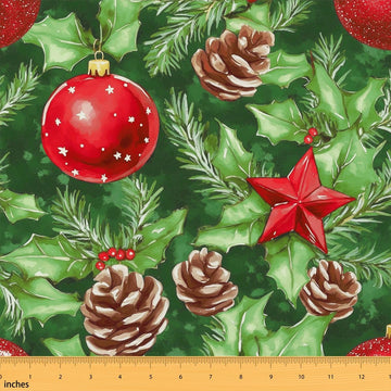 Christmas Fabric, Christmas Tree Leaf Upholstery Fabric By The