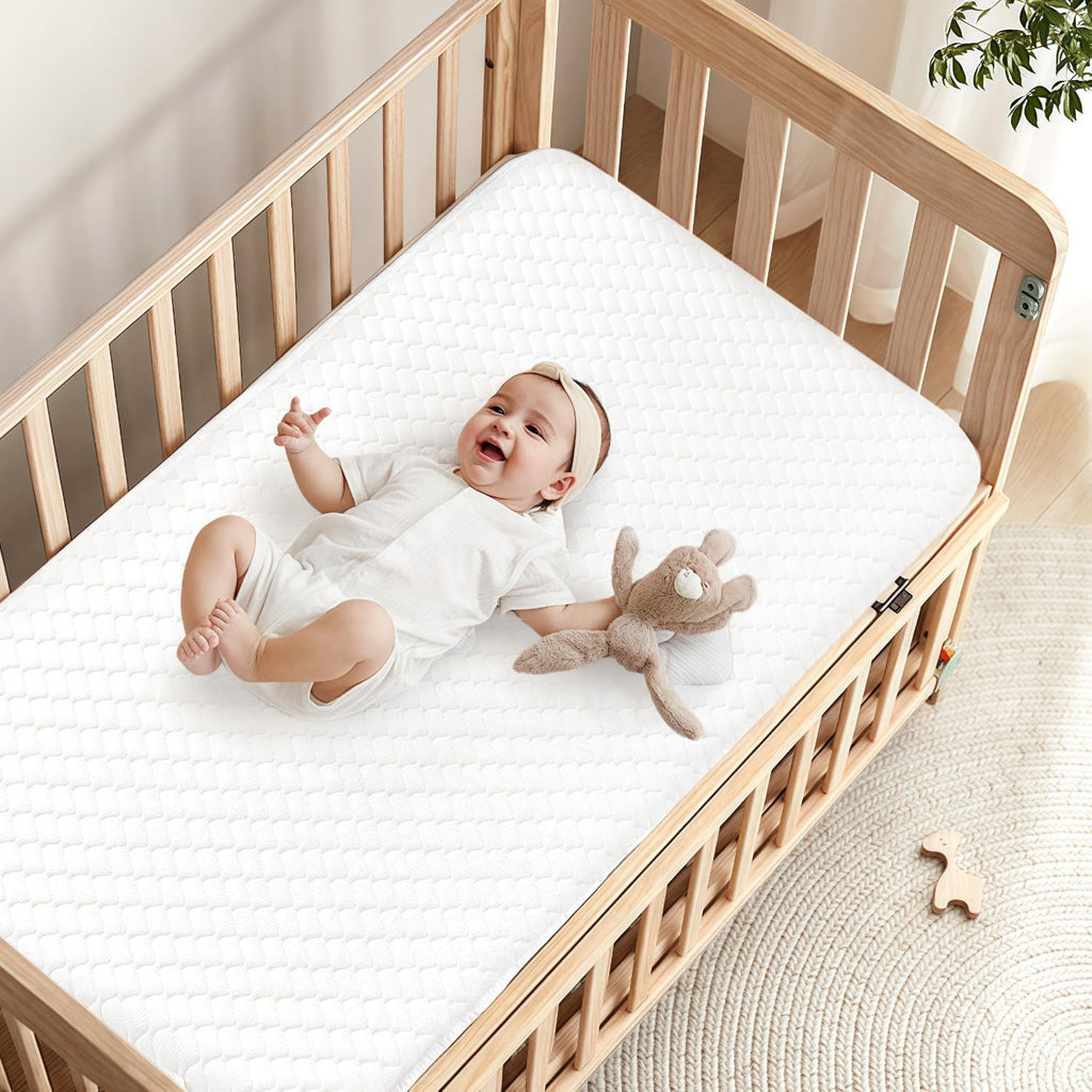 Crib Mattress, Dual Sided Memory Foam Toddler Bed Mattress | Breathable Removable and Washable Cover, 100% Knitted