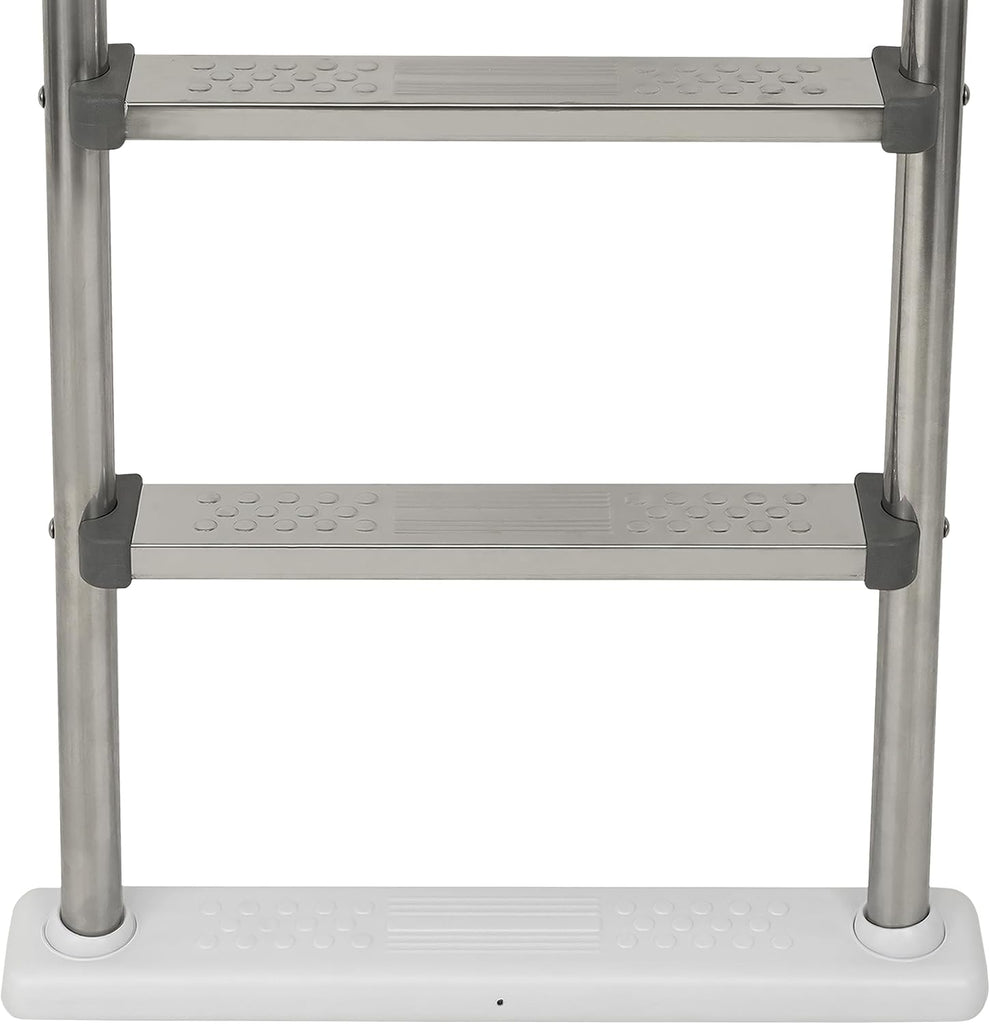 Hi-Rise Reverse Bend Stainless Steel in-Pool Ladder w/Stainless Steel Steps | for Above-Ground Swimming Pools