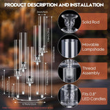 8 Set 5 Arm Acrylic Candle Holder, Mjkeomo 22'' Tall Candelabra Centerpieces for Tables, Candlesticks Holder with
