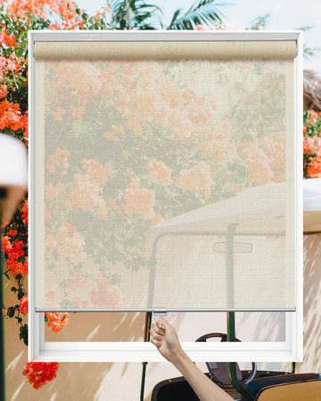 Custom Size Cordless Light Filtering Roller Shades for Windows Solar Roller Blinds View Through Transparent Sheer