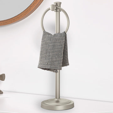 Hand Towel Holder Stand Free Standing Towel Bar Brushed Nickel
