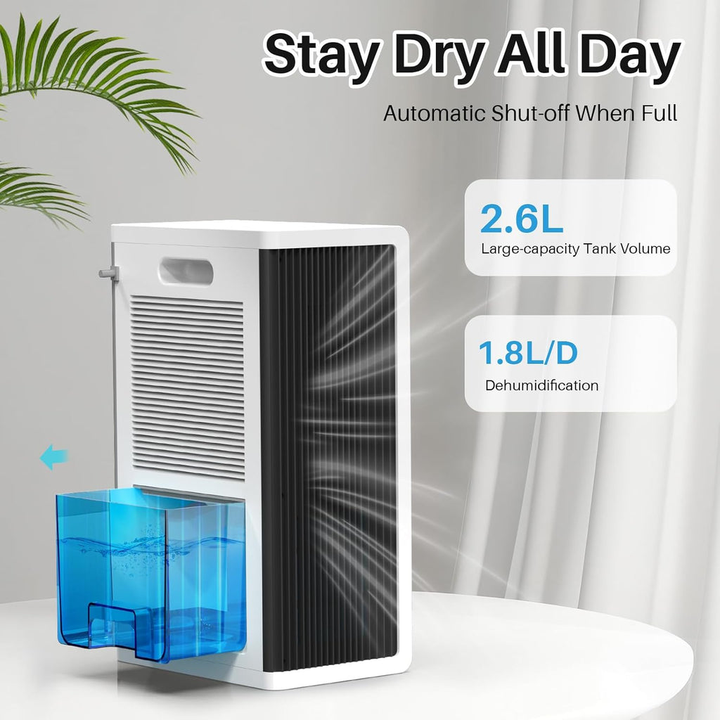 Dehumidifier, 95 oz dehumidifiers for home,1000 sq. ft Dehumidifiers for Bedroom with 7 Colors LED Light