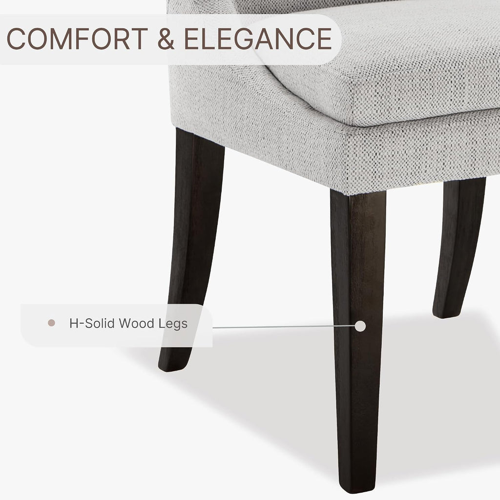 Upholstered Dining Chairs Modern Sidechair Performance Fabric High Back Armlesschair for Diningroom Kitchen,Linen,Set