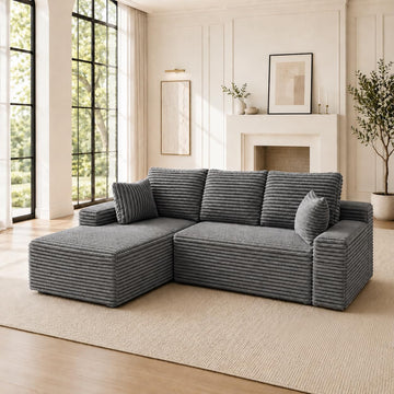 104" Cloud Modular Sectional Couch, Comfort L Shaped Sofa with Deep Seat, Modern Upholstered Couches Bedroom, No