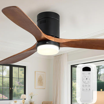 Ceiling Fans with Lights 52 Inch Flush Mount Ceiling Fan with Remote Control