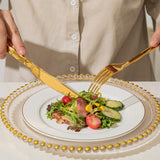 Gold Silverware Set, Luxury 40-Piece Flatware Set for 8, 18/10 Stainless Steel Cutlery Set with Diamond Cut Pattern
