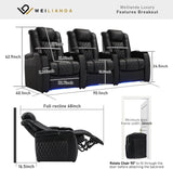 Home Theater Seating Top Grain Leather Zero Gravity Recliner Chair Power Headrest Recline Movie Seat Gaming 7 Colors