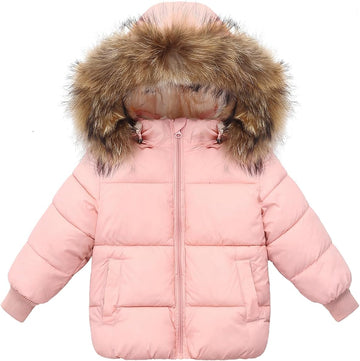 Baby Boy Winter Coat Toddler Girl Hooded Puffer Jacket Fur Collar Down Outerwear