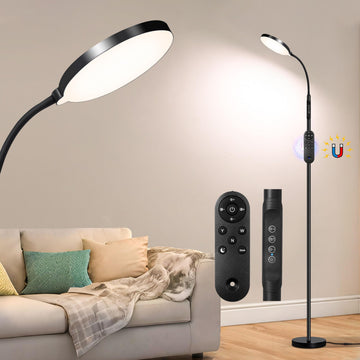 Floor Light for Indoor, 240 LEDs Eye Protection Lamp, Adjustable Height, Remote & Touch Control, Dimmable, Flexible