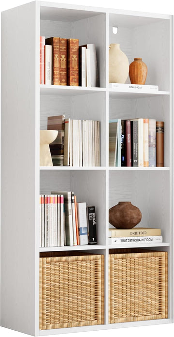 IROCNK Bookshelf, 8-Cube Storage Cube Shelf Organizer