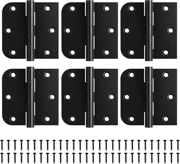 Ball Bearing Door Hinges, 3.5 x 3.5 Inches Black Front Door Hinges, Heavy Duty Stainless Steel Hinges