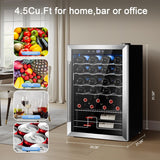 Wine Cooler Refrigerator, Freestanding Wine Fridge with Adjust Temperature（32°F-