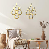 2 Pieces Teardrop Wall Mirror Hanging Wall Mounted Decorative Accent Mirror Living Room Bedroom Bathroom, 15.7 x 11