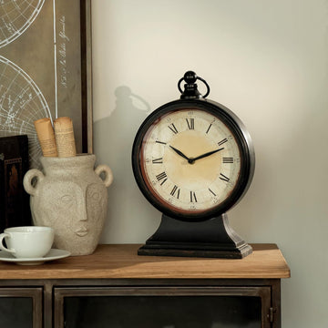 HOME Vintage Black Mantel Clocks for Fireplace