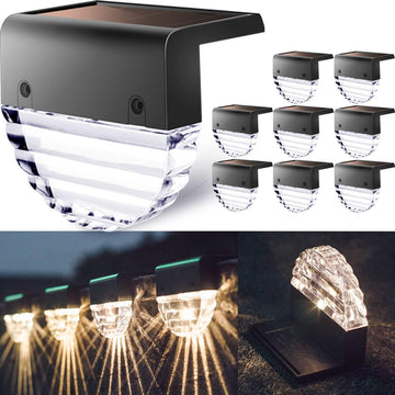 Solar Deck Lights Outdoor, Solar Fence Lights Waterproof LED