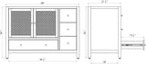 Alaterre Furniture Lucca Bathroom Vanity - Freestanding Cabinet Without Sink