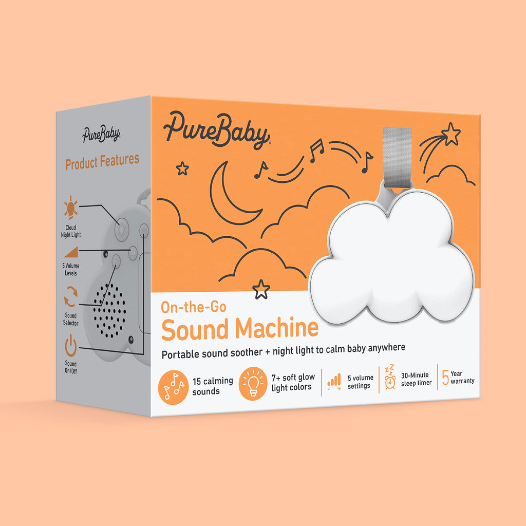 PureBaby Cloud Portable Sound Machine & Night Light