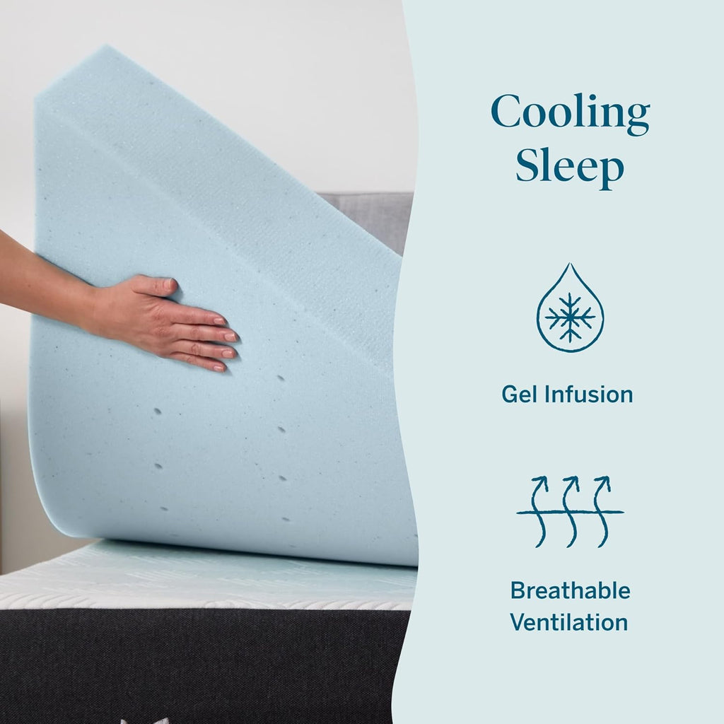 4 Inch Memory Foam Mattress Topper, Queen Size - Cooling Gel Bed Topper - Preassure-Relieving Ultra Plush Feel