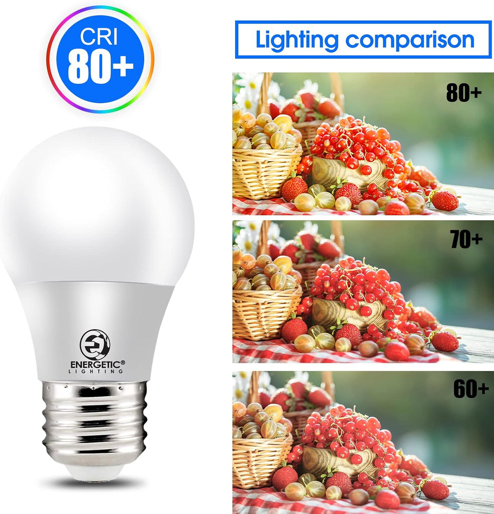 A15 Refrigerator Bulbs 40 Watts Equivalent (5.5W), LED Appliance Dimmable Light Bulbs, Daylight 5000K, E26 Base, UL